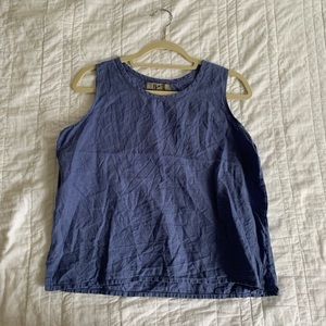 Flax Linen Blue Tank Top
